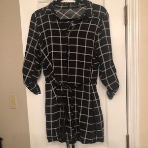Black Flannel Tunic Dress